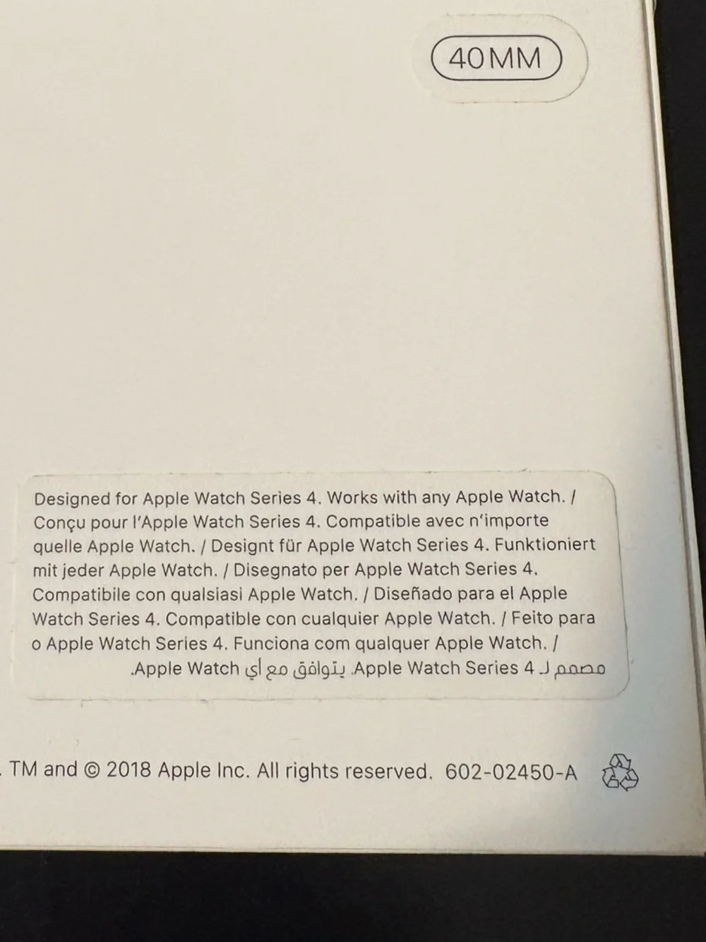 Apple Watch Sport Band with a Stainless Steel Pin White 40MM used in case EUC‎
